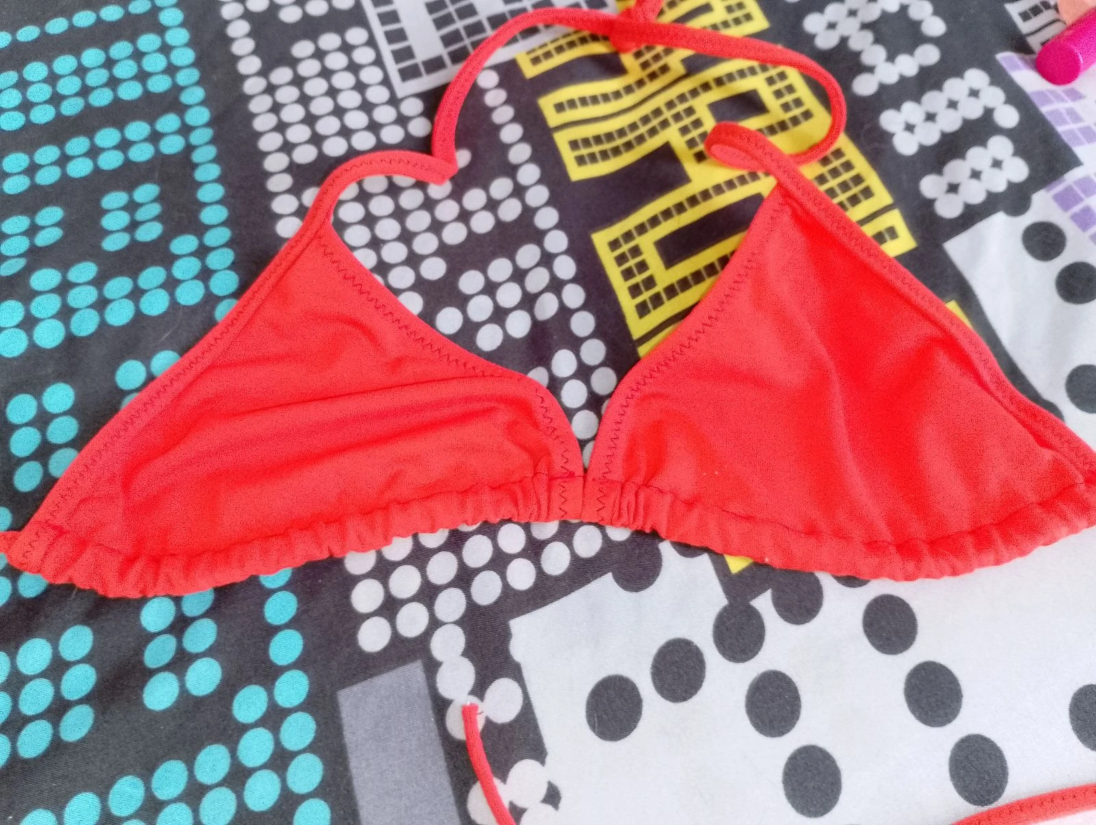 Top de biquíni triângulo laranja coral tamanho 36 – photo 4